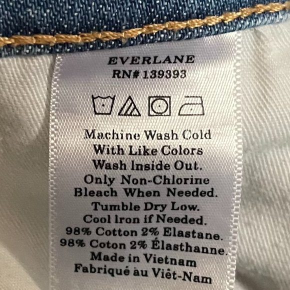 Everlane 90's Style Raw Hem Kick Crop Jeans Size 28 Regular - Picture 9 of 9